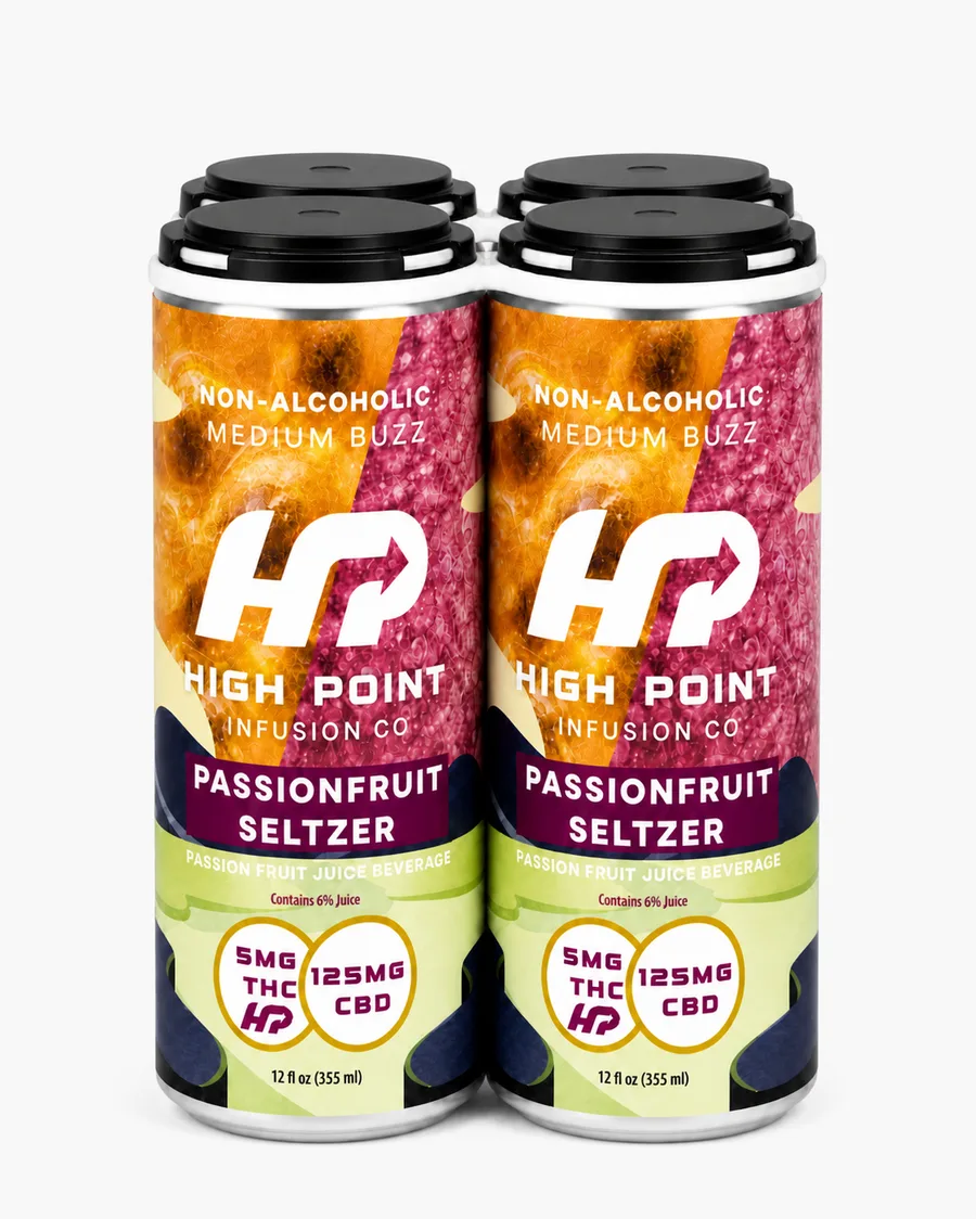 Passion Fruit Seltzer – Medium Buzz (5mg THC)