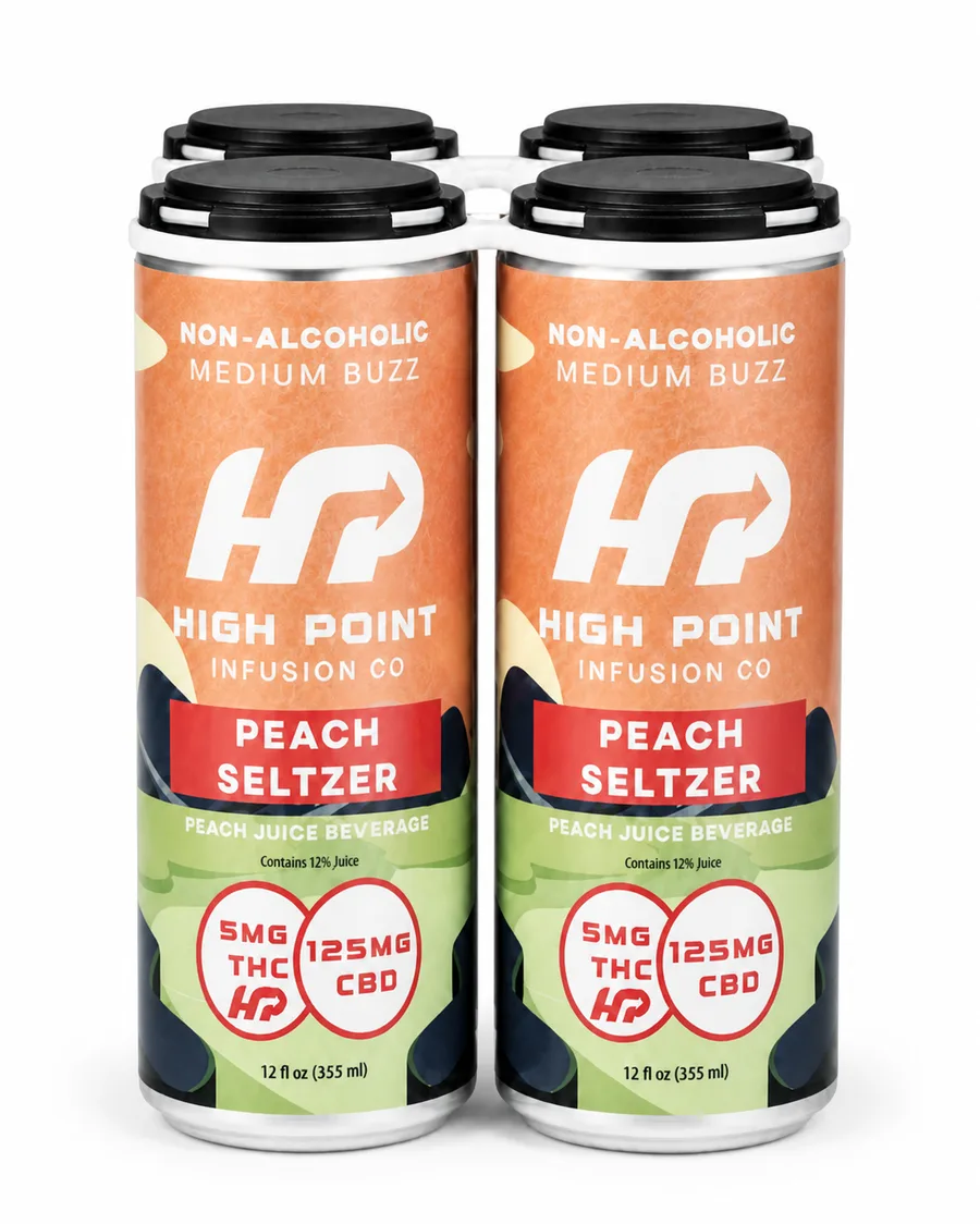 Peach Seltzer – Medium Buzz (5mg THC)